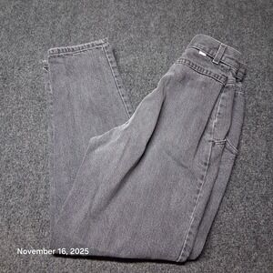 Vintage Levis Juniors Charcoal‎ Wash Pleated Jeans Size 5 28" Inseam Tapered Leg